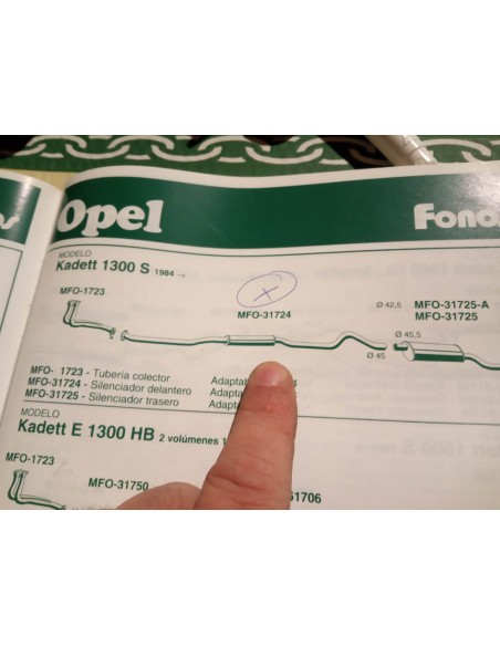 SILENCIOSO INTERMEDIO ESCAPE OPEL KADETT 1300 S