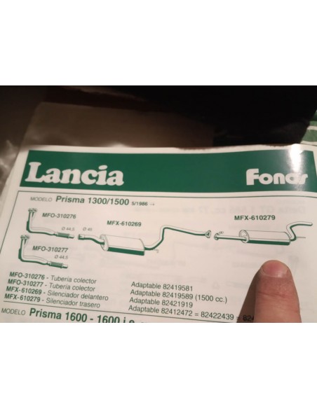 SILENCIOSO TRASERO ESCAPE LANCIA PRISMA