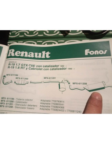SILENCIOSO TRASERO ESCAPE RENAULT 19 GASOLINA