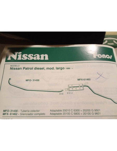 SILENCIOSO TRASERO ESCAPE NISSAN PATROL