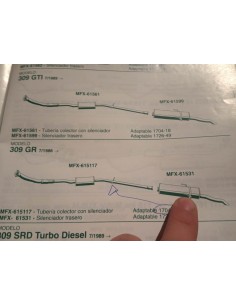 SILENCIOSO TRASERO ESCAPE PEUGEOT 309 GR 2