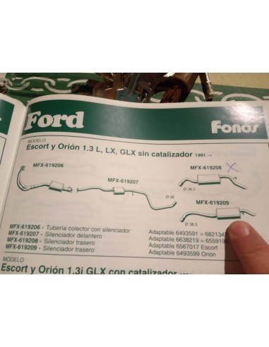 SILENCIOSO TRASERO ESCAPE FORD ORION 1.3