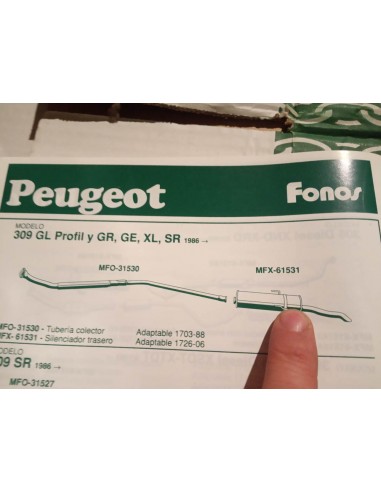 SILENCIOSO TRASERO ESCAPE PEUGEOT 309 GR