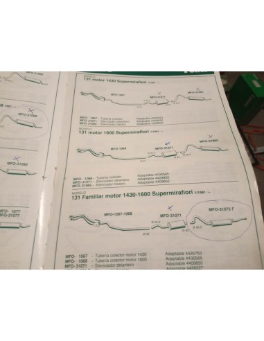 SALIDA COLECTOR ESCAPE SEAT 131 MOTOR 1430,1600 Y 2000