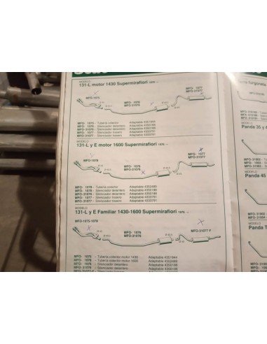 SILENCIOSO TRASERO ESCAPE SEAT 131 L Y E 1430 Y 1600