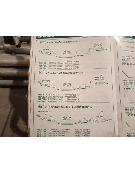 SILENCIOSO TRASERO ESCAPE SEAT 131 L Y E 1430 Y 1600