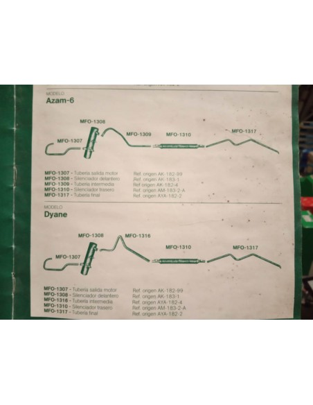 TUBERIA FINAL ESCAPE CITROEN AZAM 6 Y DYANE