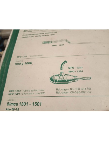 SILENCIOSO DE ESCAPE SIMCA 900 Y 1000