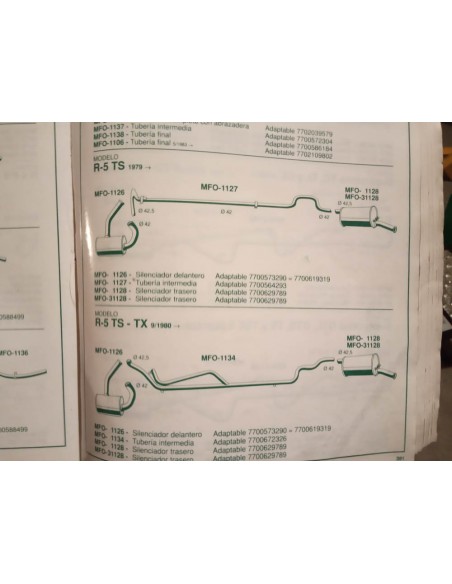 SILENCIOSO TRASERO ESCAPE RENAULT 5 TS Y TX