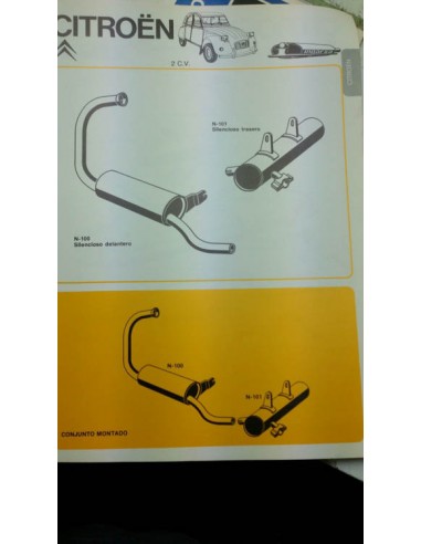 CONJUNTO 2 SILENCIOSO ESCAPE CITROEN 2CV AZU AZAM AZL