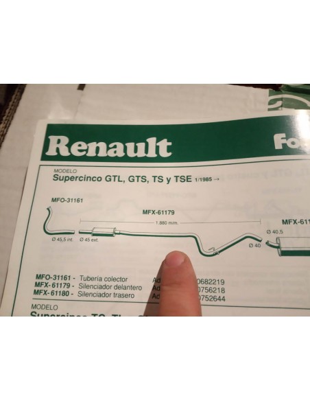 SILENCIOSO INTERMEDIO RENAULT SUPERCINCO