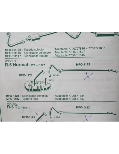 SILENCIOSO DE ESCAPE RENAULT 5 DEL 72 AL 77