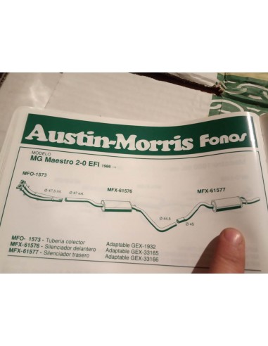 SILENCIOSO TRASERO ESCAPE AUSTIN MG MAESTRO 2.0