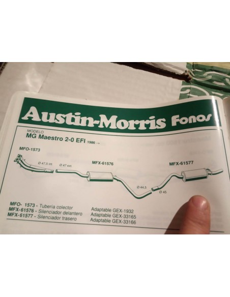 SILENCIOSO TRASERO ESCAPE AUSTIN MG MAESTRO 2.0