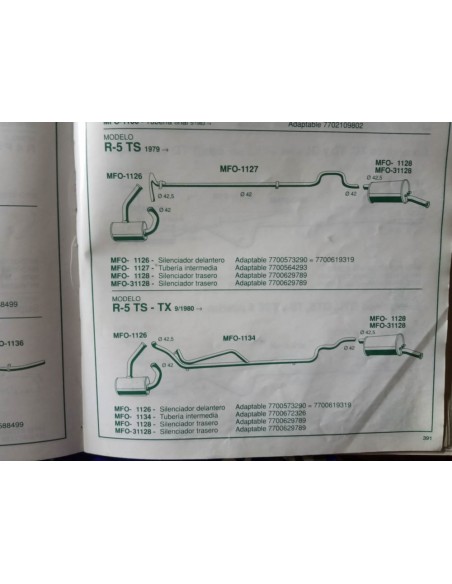 SILENCIOSO DELANTERO ESCAPE RENAULT 5 TS Y TX