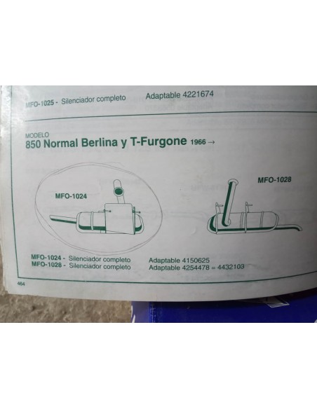 SILENCIOSO ESCAPE SEAT 850 N BERLINA