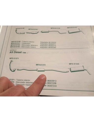 SILENCIOSO INTERMEDIO ESCAPE CITROEN AX DIESEL