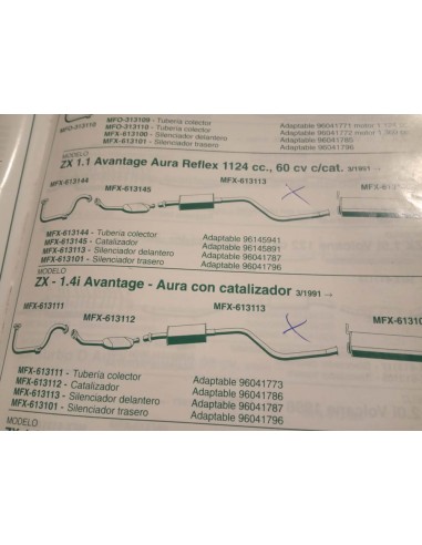 SILENCIOSO INTERMEDIO ESCAPE CITROEN ZX GASOLINA