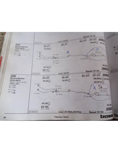 SILENCIOSO TRASERO ESCAPE BMW E30 320 i Y 324 DIESEL