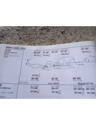 SILENCIOSO INTERMEDIO ESCAPE BMW E28 520i Y 525i