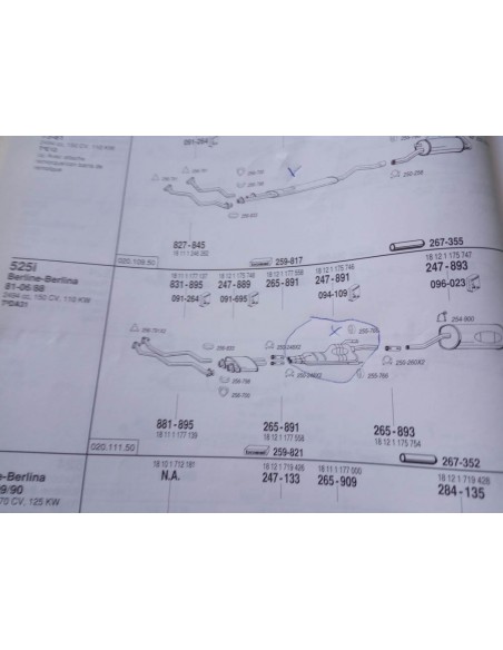 SILENCIOSO INTERMEDIO ESCAPE BMW E28 520i Y 525i