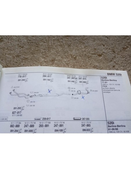 SILENCIOSO TRASERO ESCAPE BMW 520i E28 Y 525i E12