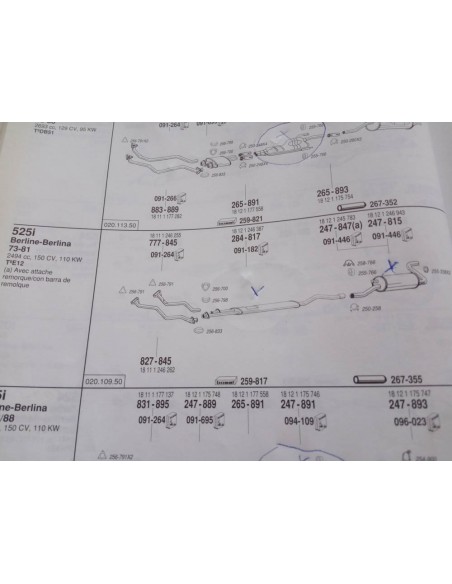 SILENCIOSO TRASERO ESCAPE BMW 520i E28 Y 525i E12