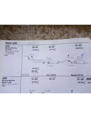 SILENCIOSO TRASERO ESCAPE BMW 320 i E21.