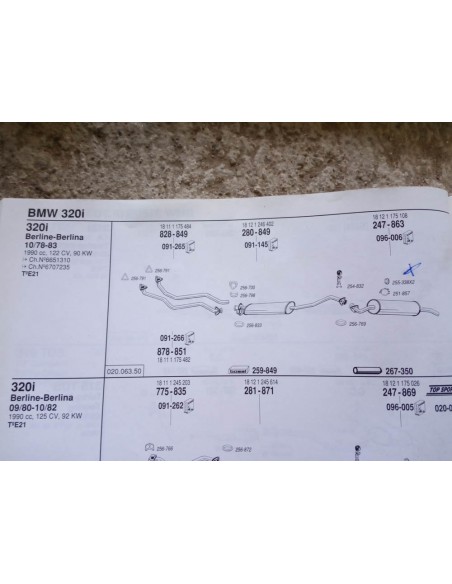 SILENCIOSO TRASERO ESCAPE BMW 320 i E21.