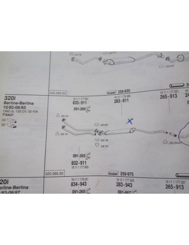 SILENCIOSO DELANTERO ESCAPE BMW E21 320i