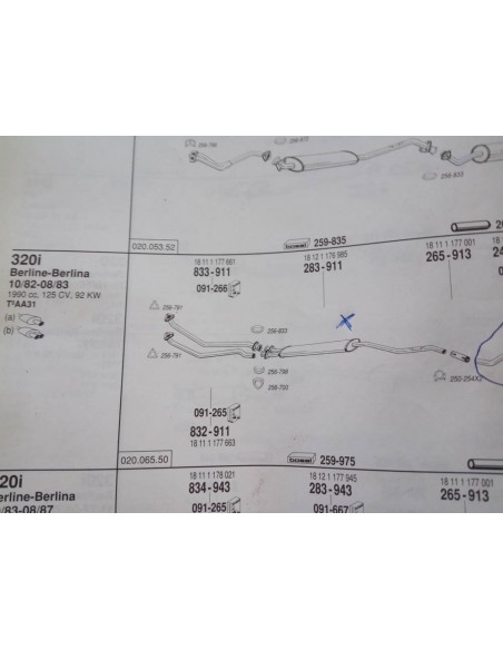 SILENCIOSO DELANTERO ESCAPE BMW E21 320i