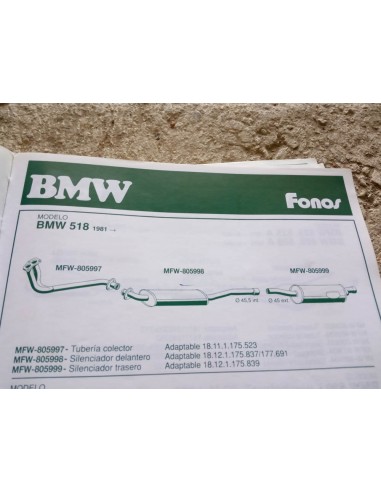 SILENCIOSO TRASERO ESCAPE BMW E28 518 A PARTIR DEL 81