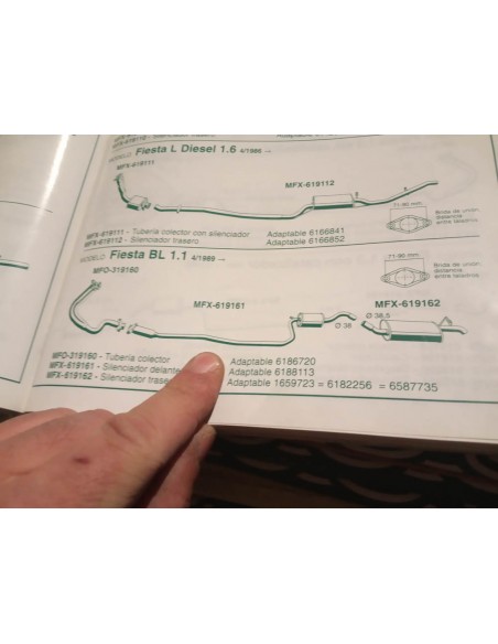 SILENCIOSO INTERMEDIO ESCAPE FORD FIESTA MK2
