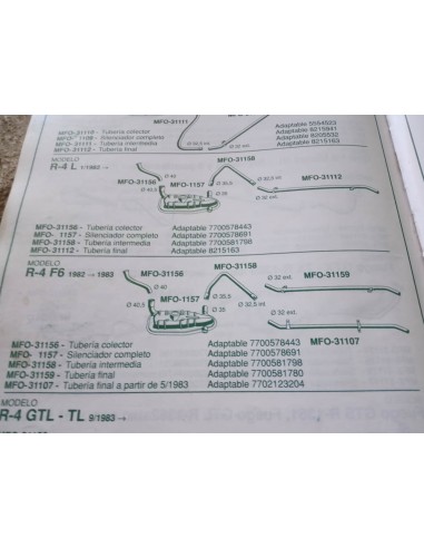 TUBERIA FINAL ESCAPE RENAULT 4 F6