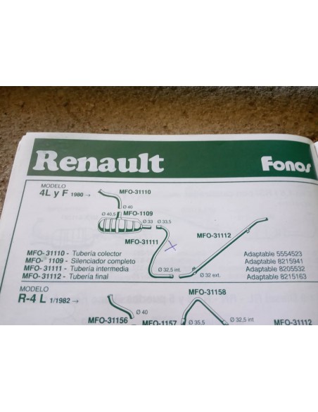 TUBERIA INTERMEDIA ESCAPE RENAULT 4 ,L Y F