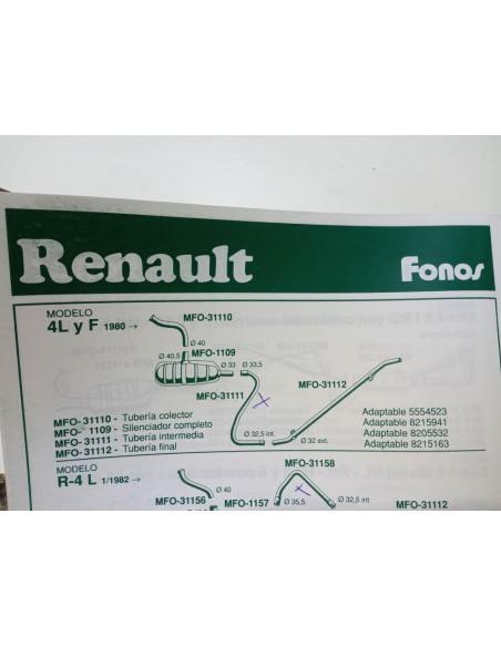 SILENCIOSO ESCAPE RENAULT 4 MOTOR VENTOUX 0.8