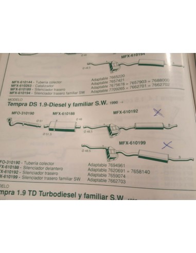 SILENCIOSO TRASERO ESCAPE FIAT TEMPRA FAMILIAR SW