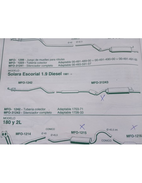 SILENCIOSO ESCAPE TALBOT SOLARA ESCORIAL 1.9 DIESEL