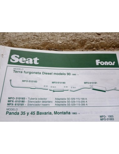 SILENCIOSO TRASERO ESCAPE SEAT TERRA DIESEL Y GASOLINA