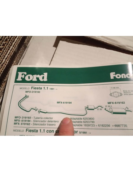 SILENCIOSO INTERMEDIO ESCAPE FORD FIESTA MK2 1.1