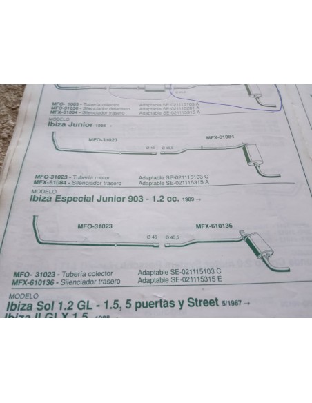 SALIDA COLECTOR ESCAPE SEAT IBIZA MK1