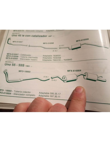 SILENCIOSO TRASERO ESCAPE FIAT UNO 55 Y 55 S