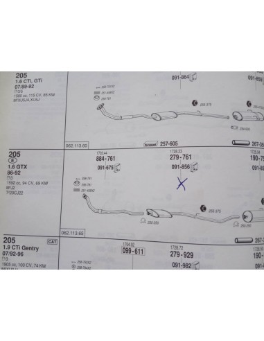 SILENCIOSO DELANTERO ESCAPE PEUGEOT 205 GTI Y GTX 1.6 Y 1.9