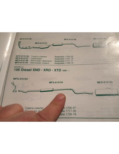 SILENCIOSO INTERMEDIO ESCAPE PEUGEOT 106 DIESEL