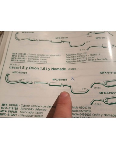 SILENCIOSO INTERMEDIO ESCAPE FORD ESCORT Y ORION