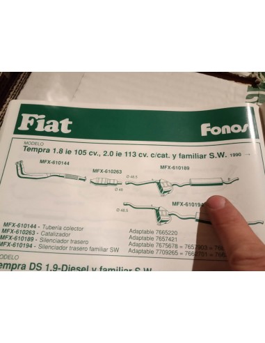 SILENCIOSO TRASERO ESCAPE FIAT TEMPRA 1.8 Y 2.0 IE