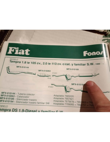 SILENCIOSO TRASERO ESCAPE FIAT TEMPRA 1.8 Y 2.0 IE