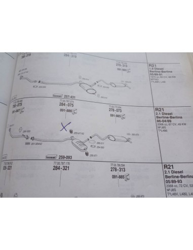 SILENCIOSO DELANTERO RENAULT 21 MOTOR 2.1 D Y TD