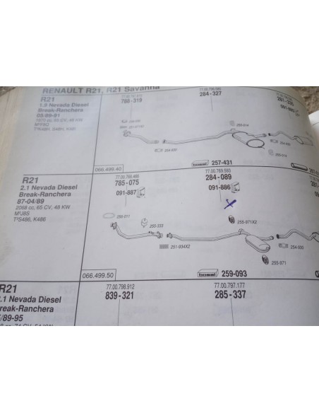 SILENCIOSO DELANTERO RENAULT 21 NEVADA DIESEL