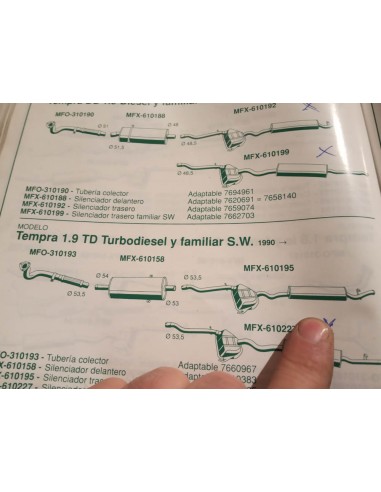 SILENCIOSO TRASERO ESCAPE FIAT TEMPRA 1.9 TD